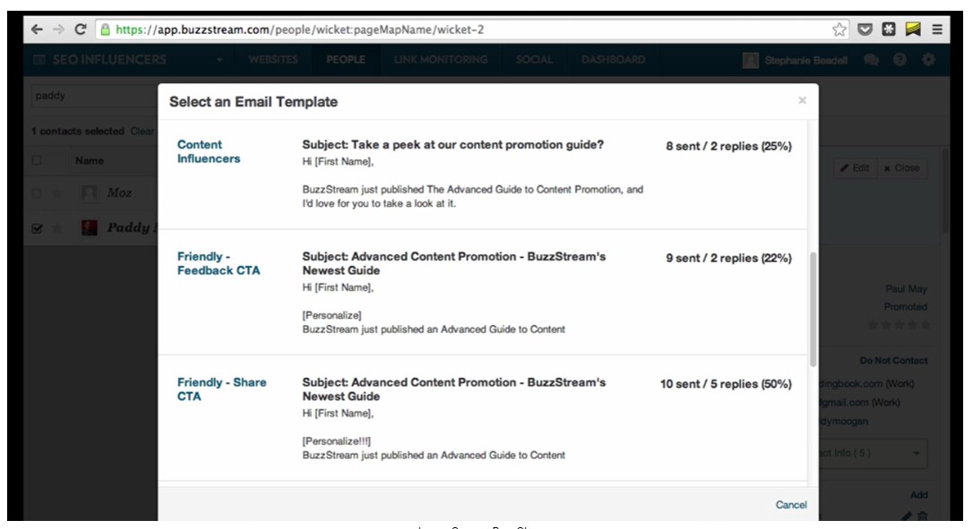 Email Template in BuzzStream Tool