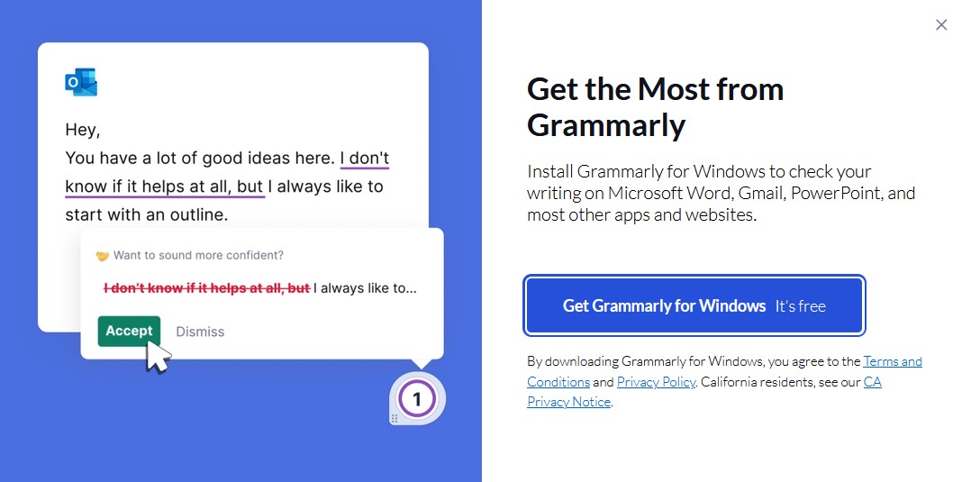 Grammarly Online Writing Assistant